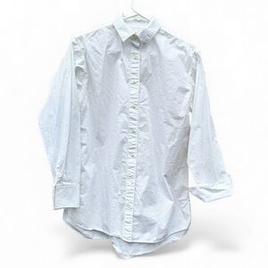 Land’s End white button down oversized tunic length women’s shirt